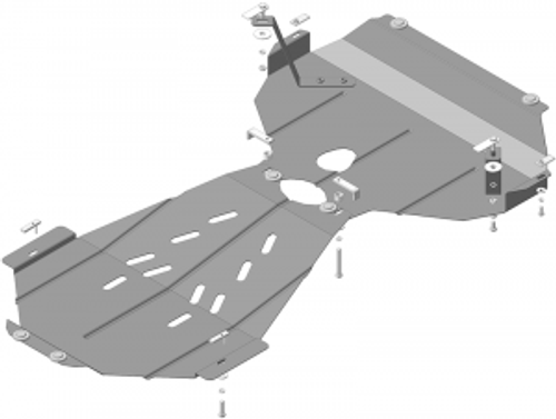 Защита картера Двигателя, КПП. 2 мм, Сталь. для BMW 5 (e39) 1995-2003 MOTODOR.00231