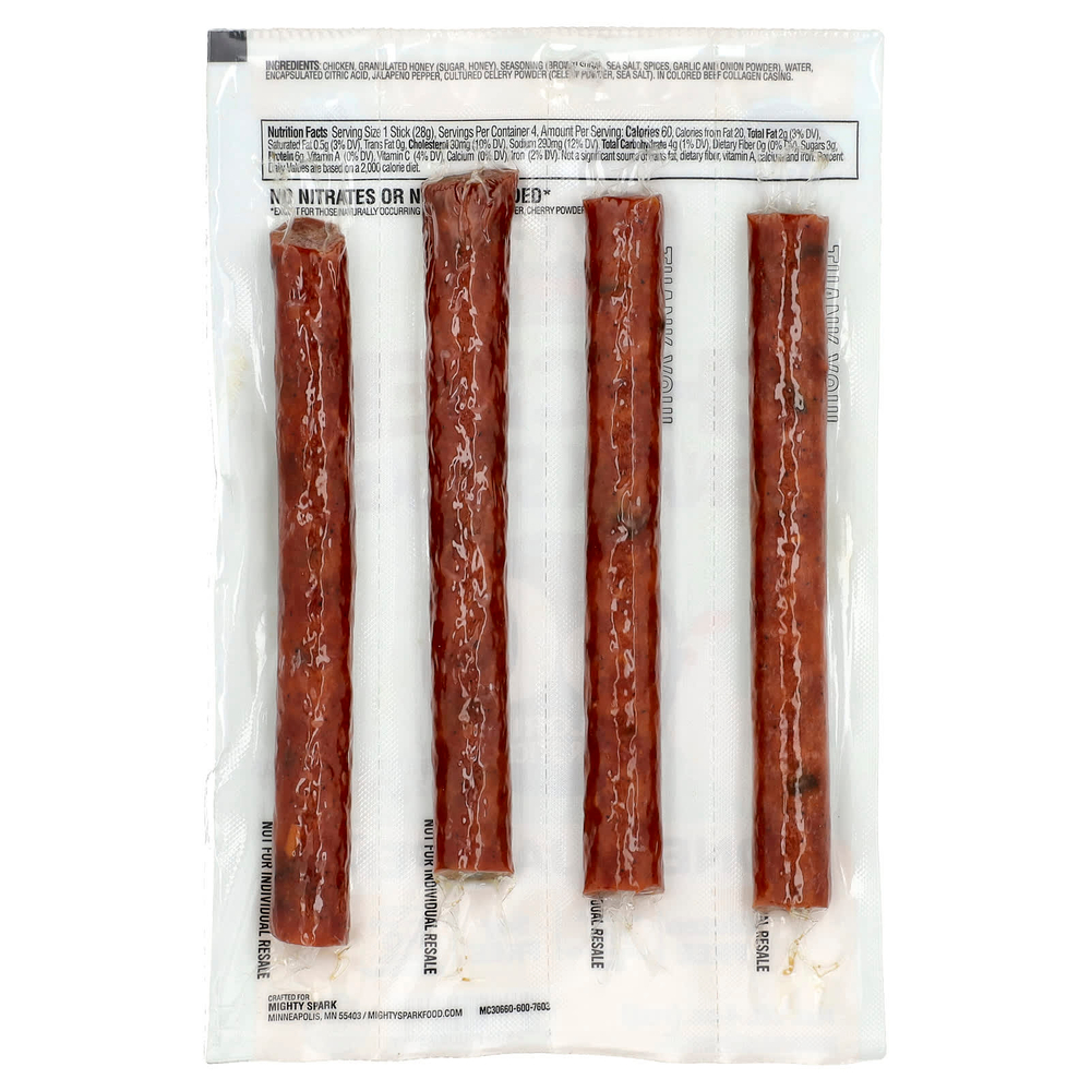 Mighty Spark, Куриные палочки, мед и халапеньо, 4 палочки