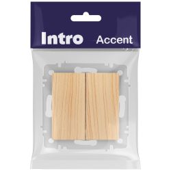 Выключатель Intro Accent 6-104-11 двойной, 10А-250В, IP20, СУ, AL/CU, сосна | Intro
