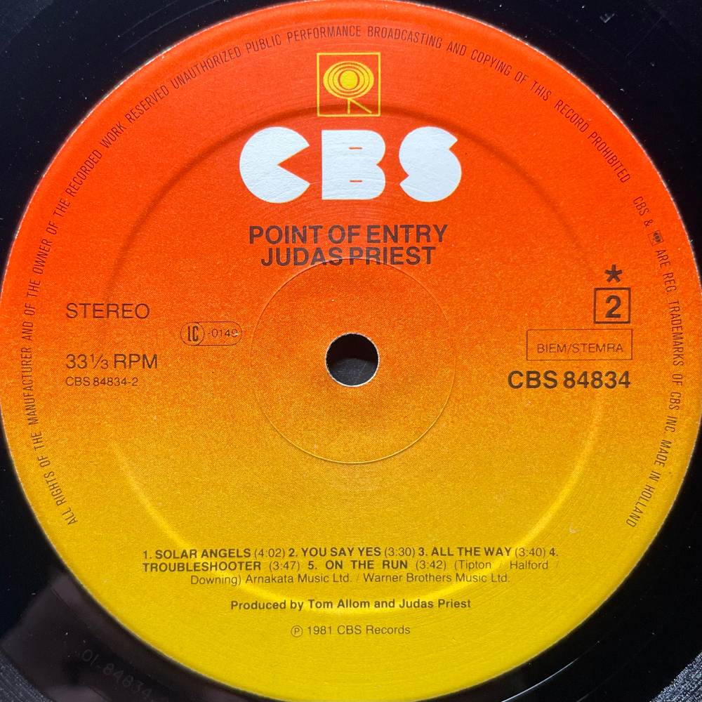 Judas Priest - Point Of Entry (Голландия 1981г.)