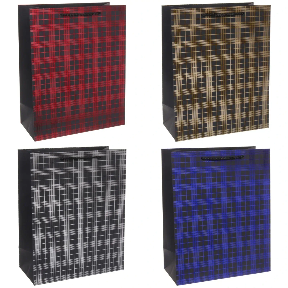 Пакет подарочный «Стильная клетка»33*26 см