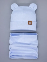 Шапка с ушками осенняя и снуд для детей