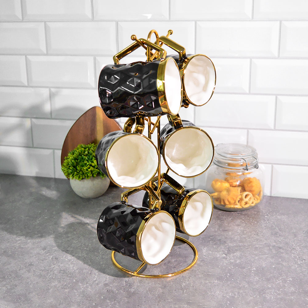 Набор кружек 6 предметов 350мл на подставке, LR 12087