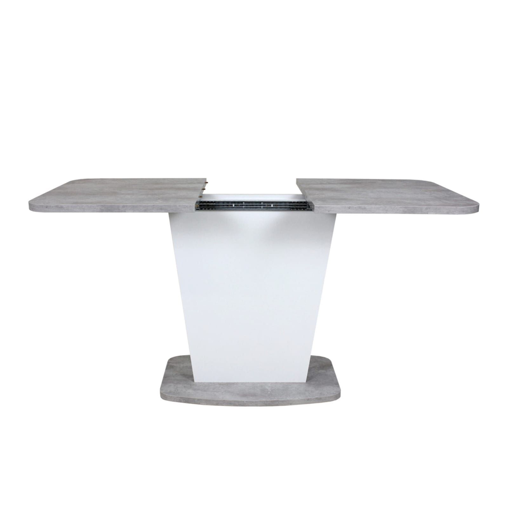 Стол кухонный обеденный раздвижной Цемент светлый/Белый Комфорт 110(145)х68х75 см