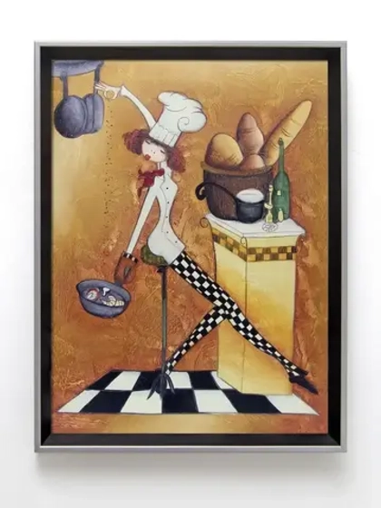 Картина на натуральном холсте "Веселый повар" 35*45 см