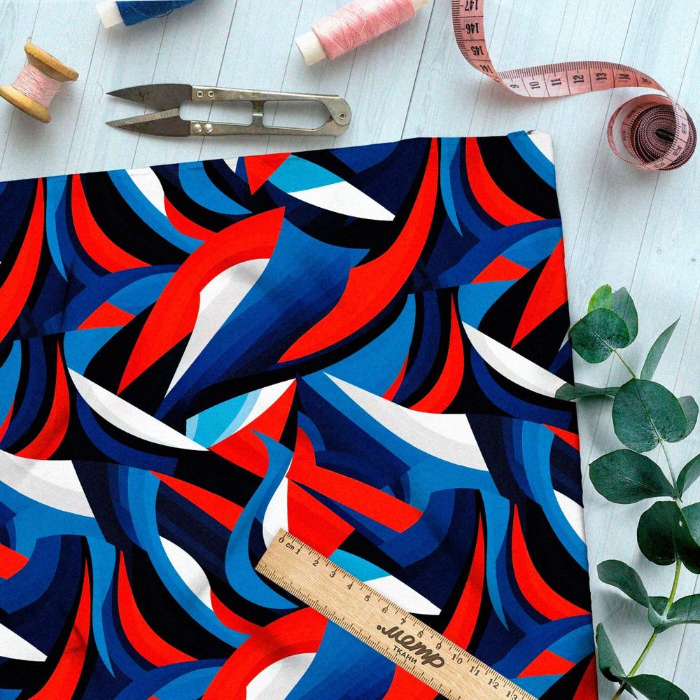 Ткань премиум таффета футуристические полеты