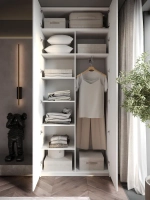 Шкаф распашной 80*40*240 белый с антресолью, Lorena 3