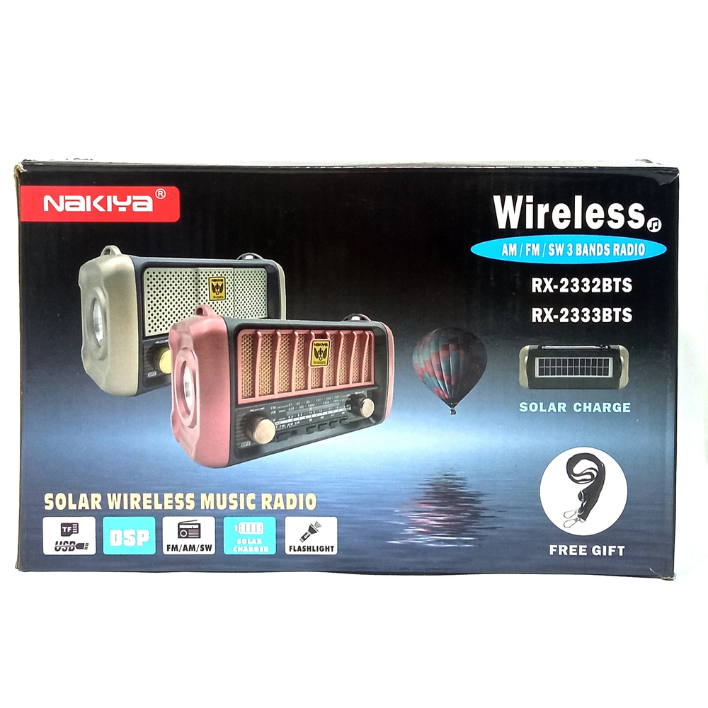Радиоприемник с MP3 плеером +SolarPanel Naklya RX2332BTS
