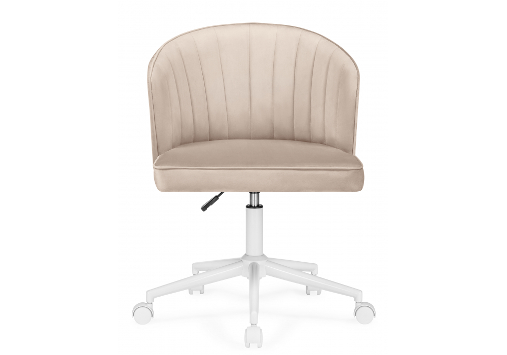 Офисное кресло Woodville Дэни бежевый, белый, ножки белые