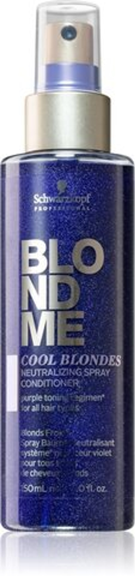 Schwarzkopf Professional Blondme Cool Blondes - несмываемый спрей-кондиционер, нейтрализующий желтоватый оттенок /   150  ml  / GTIN 4045787640199