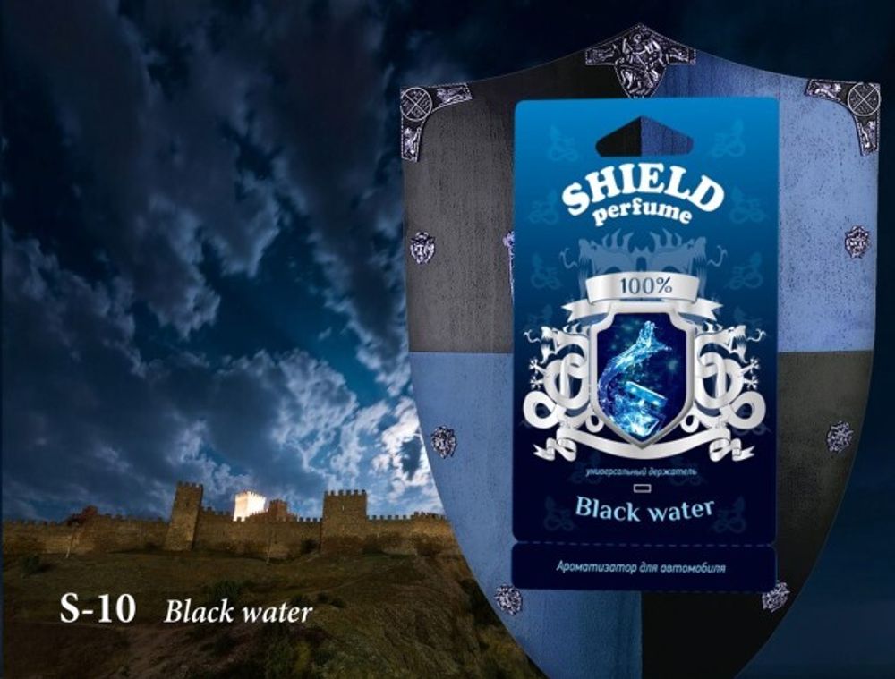 Ароматизатор подвесной мембранный  Shield perfume  Black water (FOUETTE)