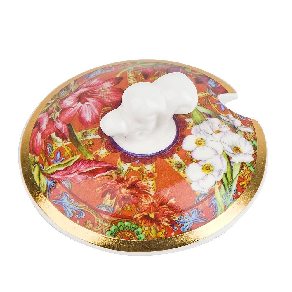 Сахарница с ложкой "Secret Garden" 10х9,5см v=250мл (фарфор) (подарочная упаковка)