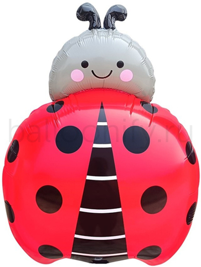 Шар (28''/71 см) Фигура, Божья коровка, Красный, 1 шт.