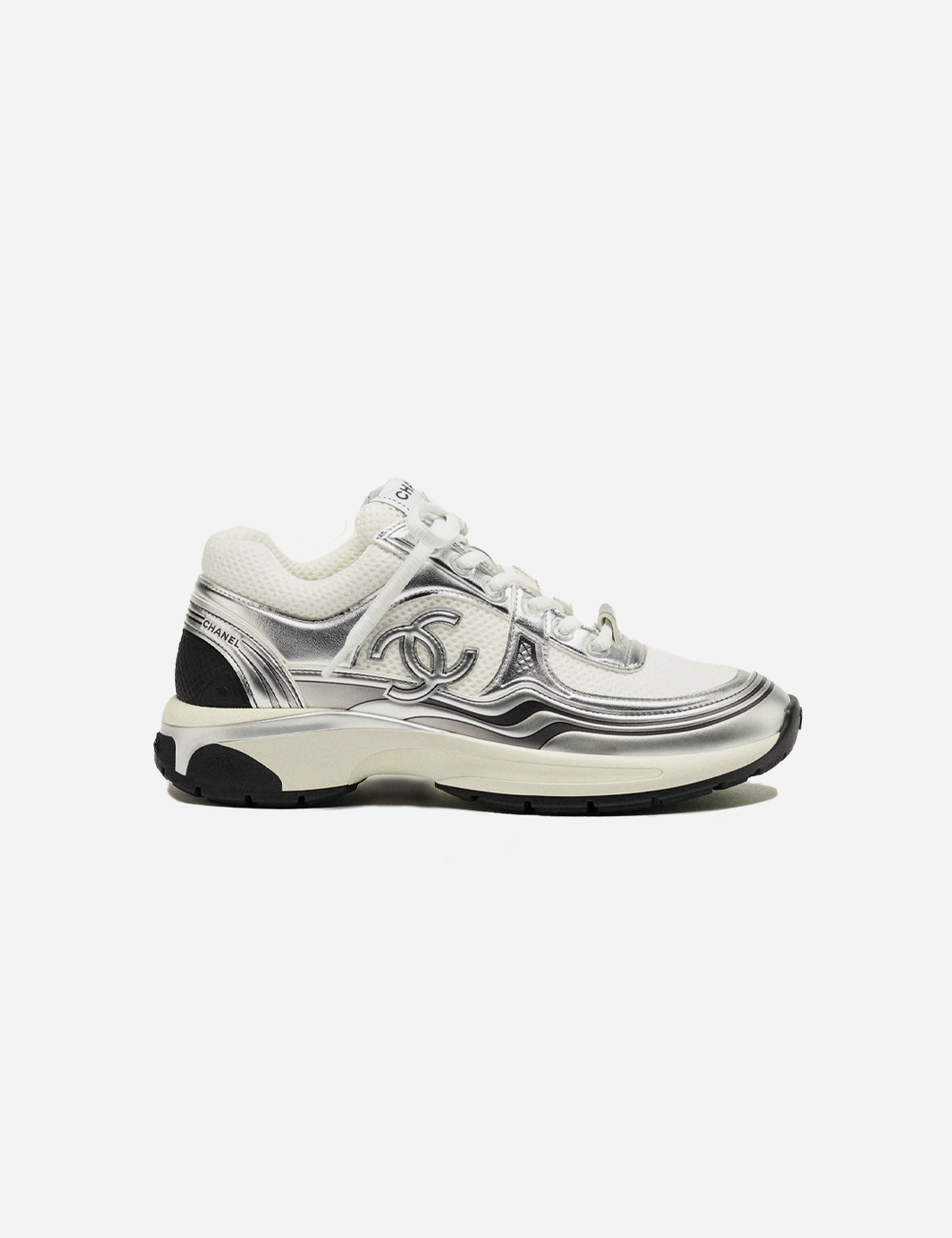 Chanel CC Logo Sneakers "White Silver" (G39792-Y56368-K5451)