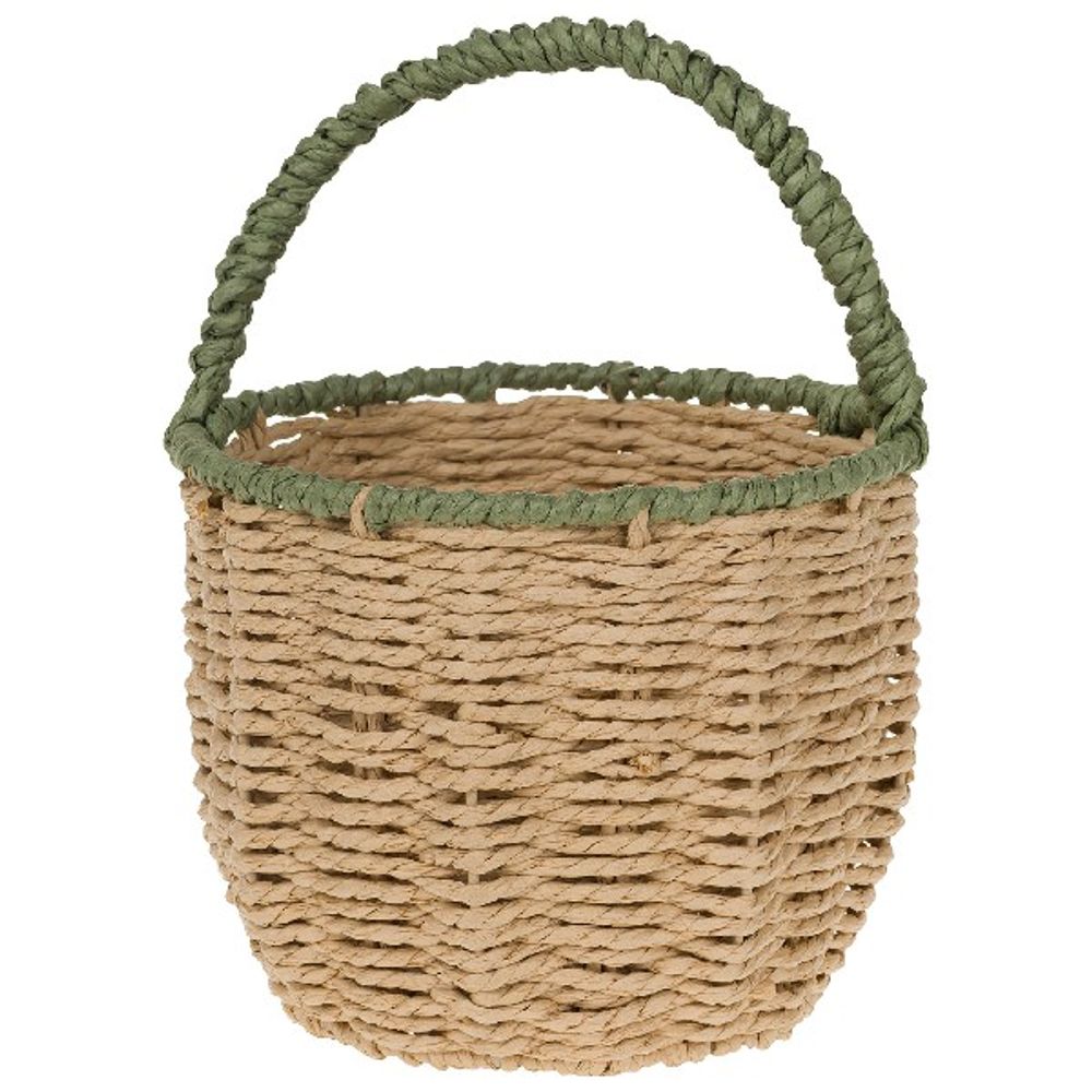 Корзина плетеная "Кант темный" (бумага) D19xH15см (Натуральный)