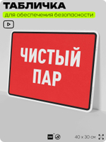 Табличка для обеспечения безопасности "Чистый пар", для производства, предприятия, организаций, 40х30 см, Silver Plane x Айдентика Технолоджи