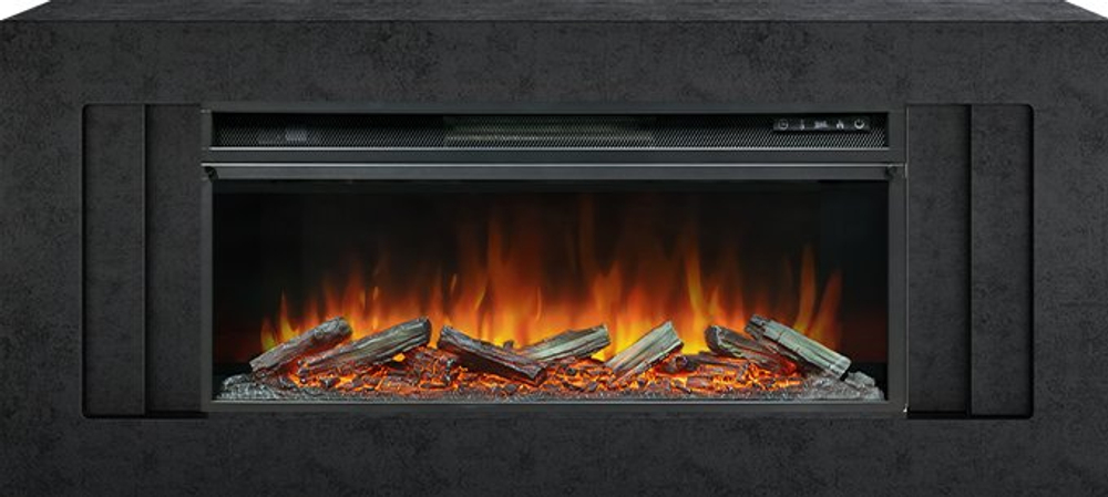 Каминокомплект Line 42 Dark Grey (Разборный) - Темный серый с очагом Vision 42 LOG LED