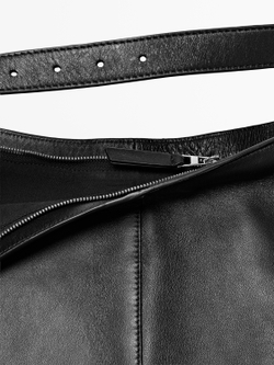 Massimo Dutti Сумка из кожи наппа, черный