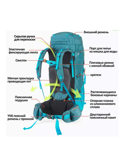 Рюкзак туристический Naturehike 45 л, черный