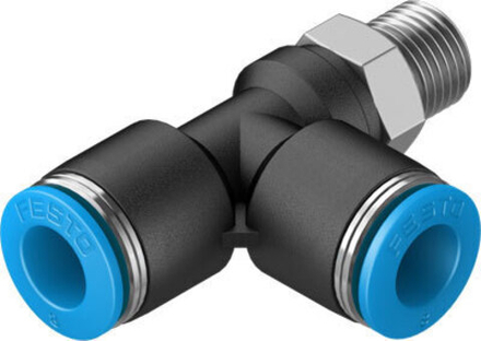 QSTL-1/8-8 Тройник с цанговым зажимом и резьбой