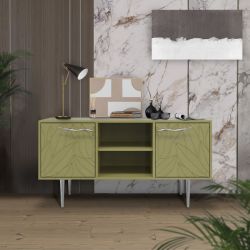 Тумба под ТВ Арт Колор leaves 117см Стайл Сильвер Зеленая олива