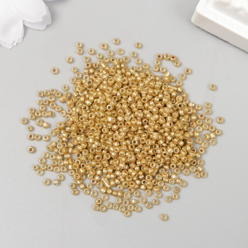 Бисер круглый размер 12/0 "Тёмное золото" 20