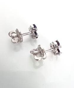 Серьги пусеты "Эстерелла", серебро 925 пробы, родированные, шпинель/Ф