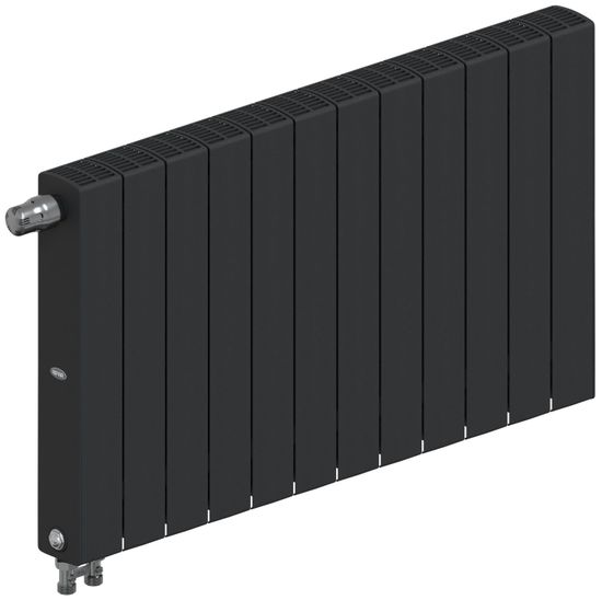 Радиатор Rifar SUPReMO Ventil 500 "антрацит" (RAL 7016) - 12 секций подключение нижнее (левое)