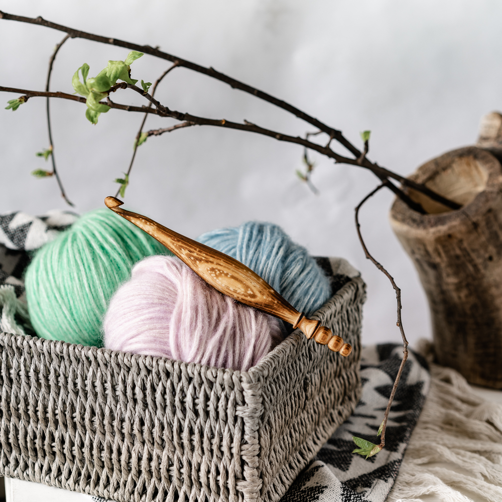 Деревянный крючок для вязания из древесины кедра 8 мм. K262