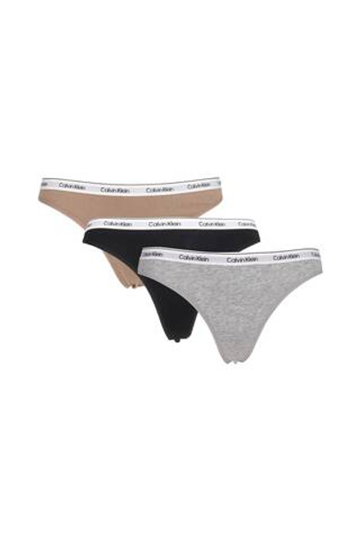Стринги 3 пары Calvin Klein Underwear - серый(000QD5209E)