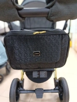 Детская коляска Luxmom F1 2в1 (черный, золотая рама)