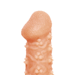 Телесная закрытая насадка 17,6см с пучками шишечек Kokos Cock Sleeve 009 Size L