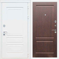 Входная металлическая дверь REX (РЕКС) 6 Лондон Силк сноу / ФЛ-117 Орех премиум