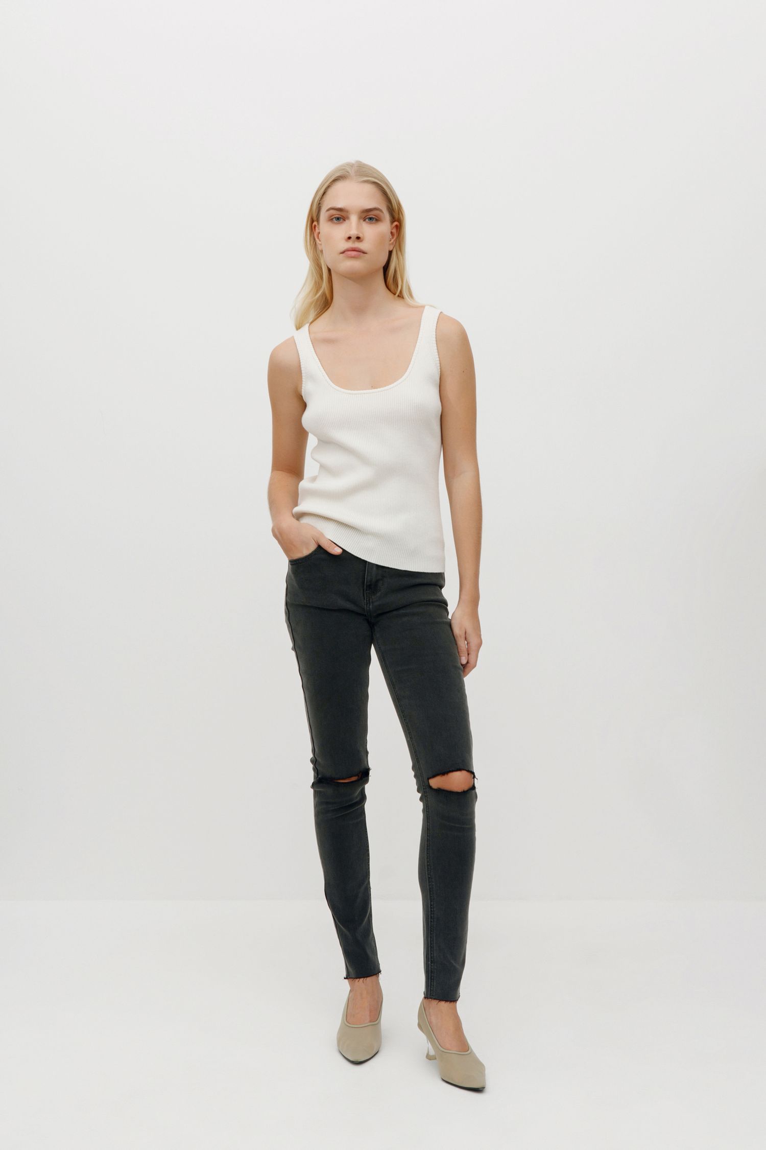 Джинсы скини (For sk8 girl), серые