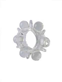 Прозрачное эрекционное кольцо с шариками и шипами