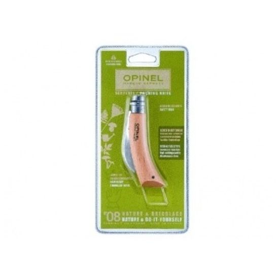 Складной нож садовый Opinel №8, нержавеющая сталь, с изогнутым лезвием, блистер, 000656 c клинком из стали Sandvik™ 12С27