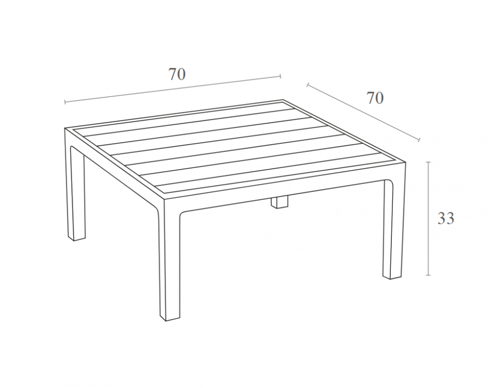 Столик пластиковый кофейный Siesta Contract Portofino Lounge, черный