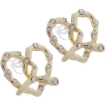 Серьги «ЭЛЛОДИ», сердечки, цвет золото и серебро, 4,2*2см