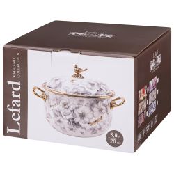 КАСТРЮЛЯ ЭМАЛИРОВАННАЯ LEFARD С КРЫШКОЙ 3,8Л, ДИА.20СМ ПОДХОДИТ ДЛЯ ИНДУКЦИОН.ПЛ