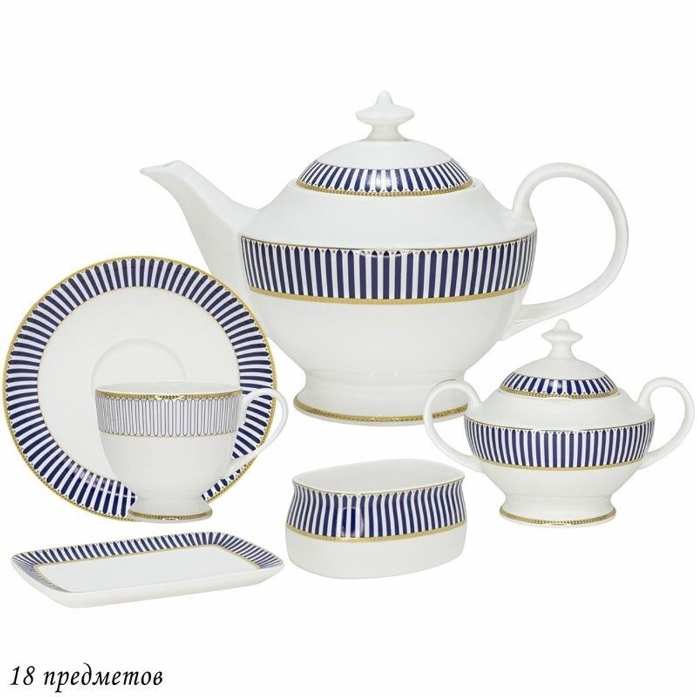 Lenardi 145-452 Чайный сервиз 18пр. 250 мл ИНФАНТА в под.уп.(х2)Костяной фарфор