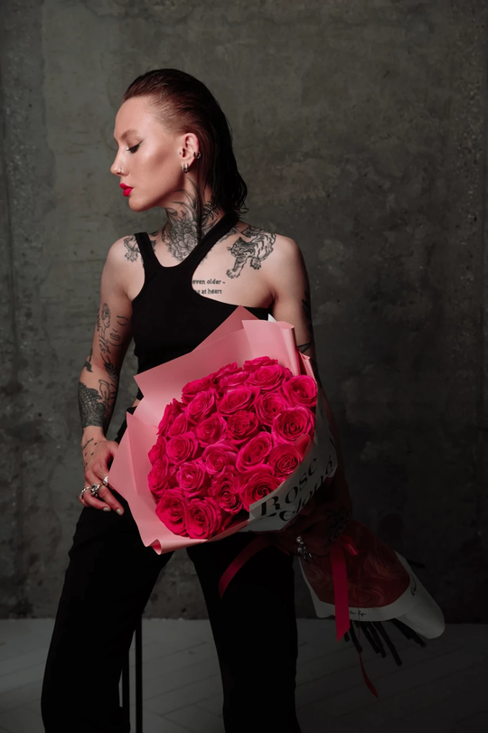 Монобукет из ароматных роз Пинк Флойд