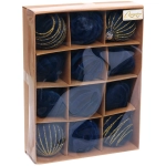 Набор елочных украшений VELOUR «Восточная ночь» 6 см (набор 12 шт), Сапфир