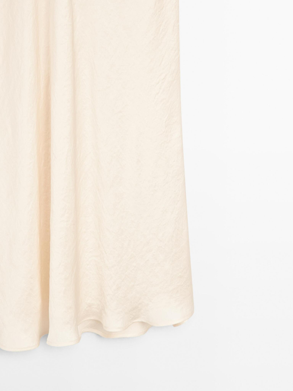 Massimo Dutti Юбка миди из струящегося атласа, кремовый