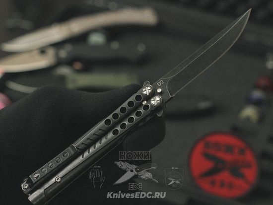 Складной нож бабочка STEELCLAW Секиро-02 c клинком из стали D2, рукоять Stainless Steel