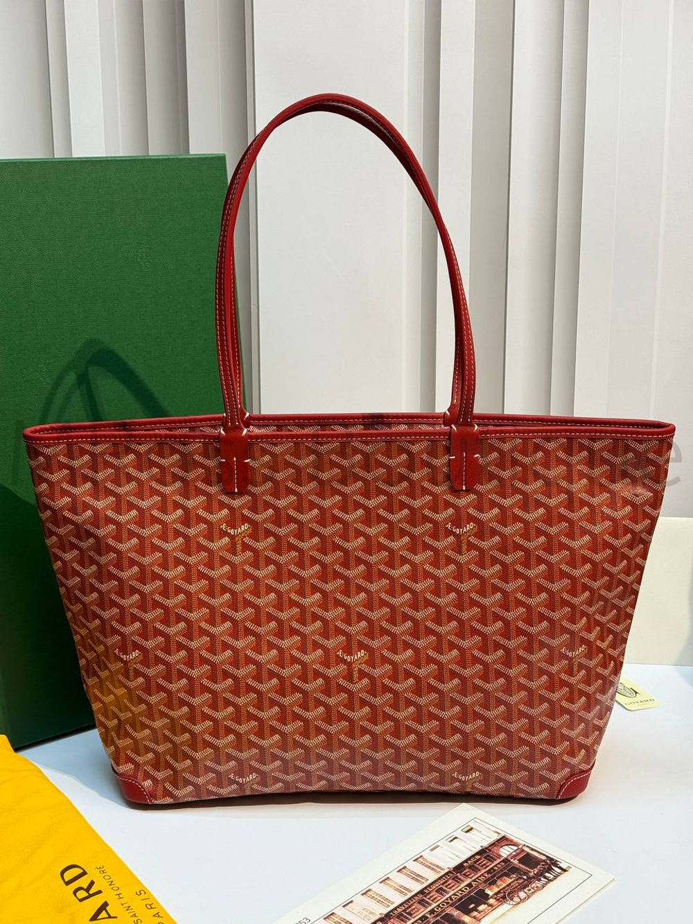 Красная сумка шоппер Artois PM Maison Goyard