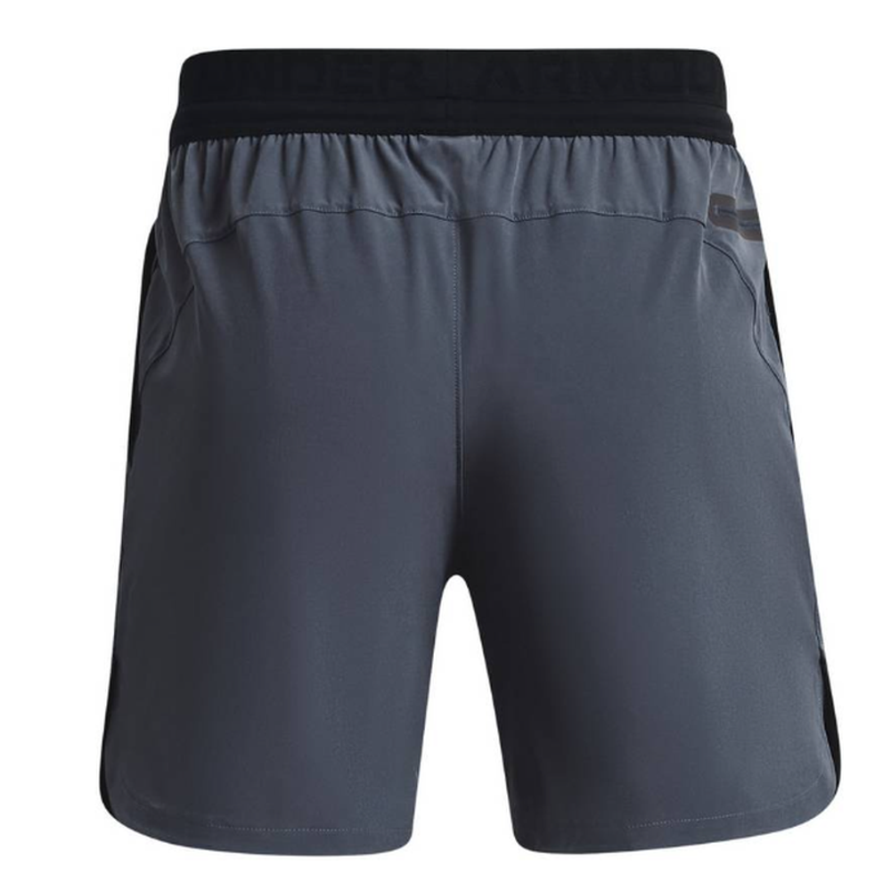 Мужские теннисные шорты Under Armour Men's UA Armor Print Peak Woven Shorts - gray/black
