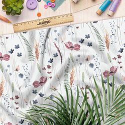 Ткань футер 2-х нитка полевые цветы утончённые