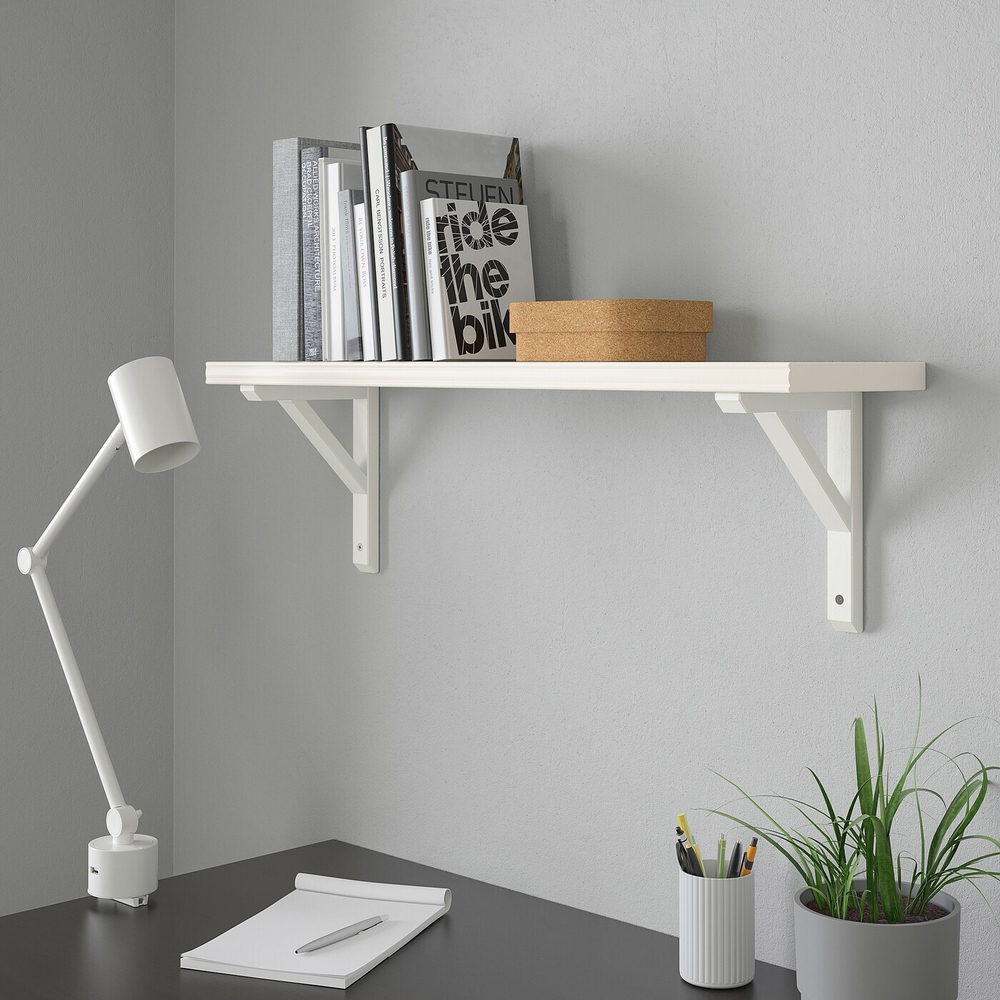 Настенная полка IKEA BERGSHULT / SANDSHULT, Белый / сосна, 80х20 см