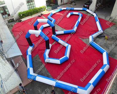 Надувная трасса "Опасный поворот", 18*15*2,5 м