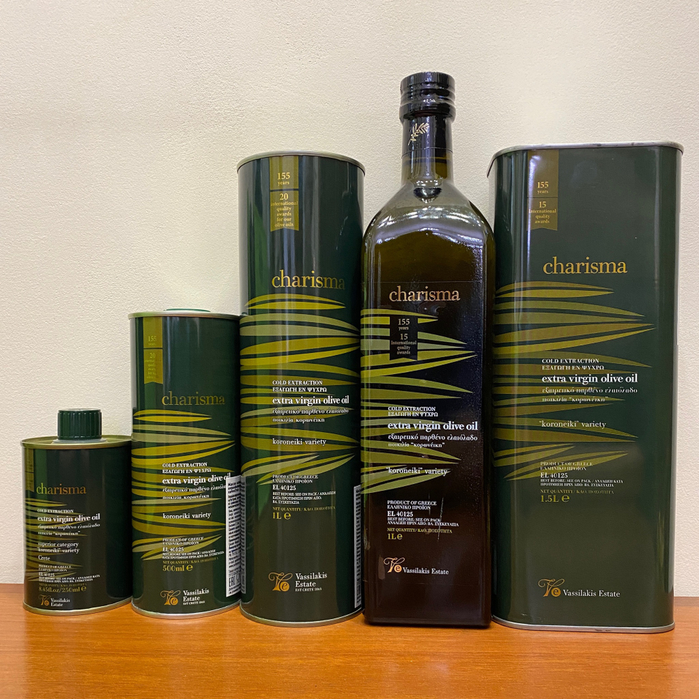 Оливковое масло CHARISMA Extra Virgin в ж/б, 1 л, Греция (Крит)